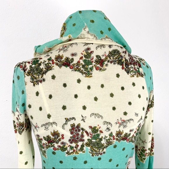 Anthropologie- MOTH Cream Print Crop Hoodie XS - Picture 8 of 13